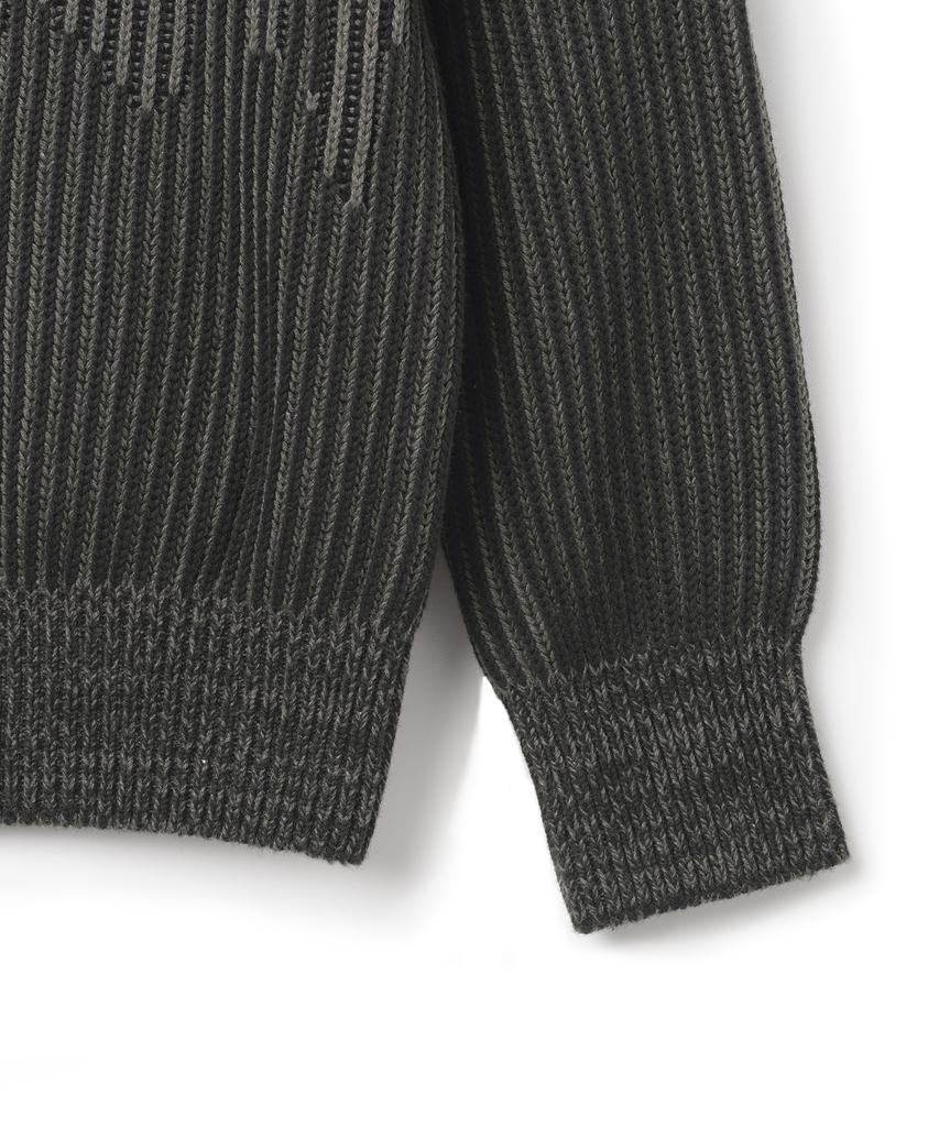 KNITTED Two-Tone Ribbed Logo Knit Black
