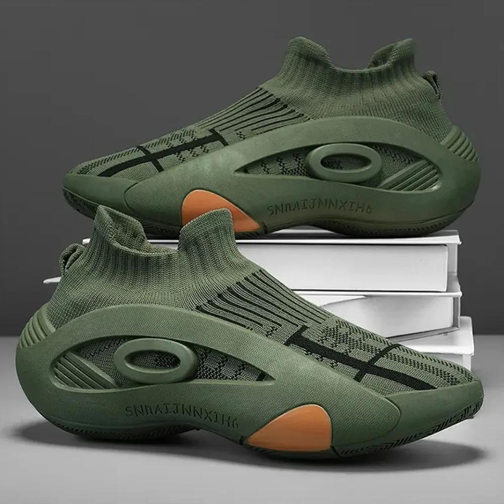 

Men Summer Casual Sports Sneakers Breathable New Arrival Black Green Socks Shoes Trainers Platform Designer Durable Construction for Long Term Use 43