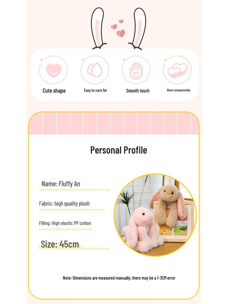 Fluffy Genuine AnTu Gongzai Little Rabbit Plush Toy Cushion