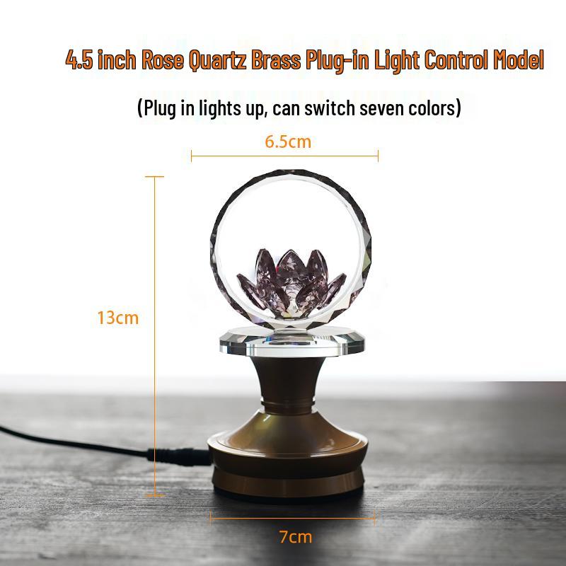 2025 Rechargeable Pink Crystal Lotus LED Buddha Night Lamp
