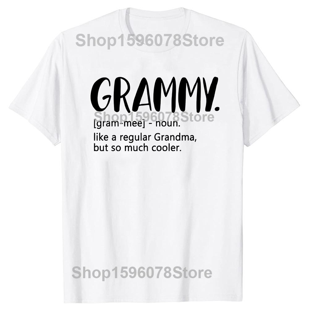 Grammy Jak Zwykła Babcia Ale Dużo Fajniejsza Koszulki Męskie Damskie Moda Codzienna Koszulka 100% Bawełna Luźna Oversize Koszulka