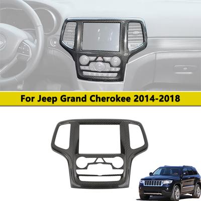 Dekoracyjne Pokrycie Panelu Nawigacji Konsoli Środkowej dla Jeep Grand Cherokee 2014 2015-2018 Włókno Węglowe Akcesoria Wnętrza
