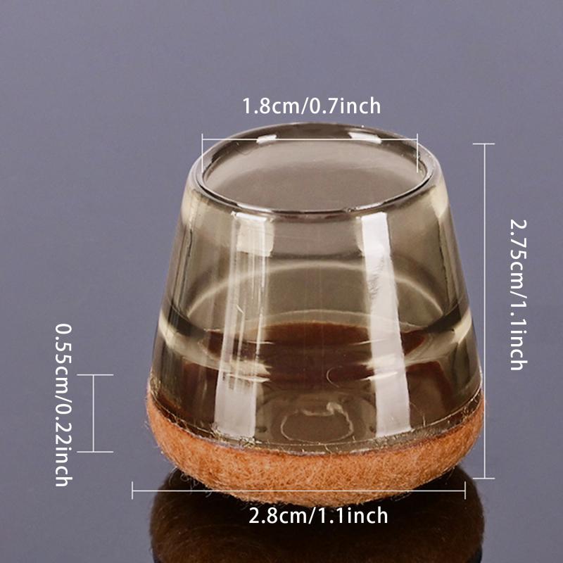 

4 шт. Защитные накладки на ножки стульев для деревянных полов, силиконовые чехлы для стульев, чехлы для мебели, слайдеры, обернутые войлоком 4PCS