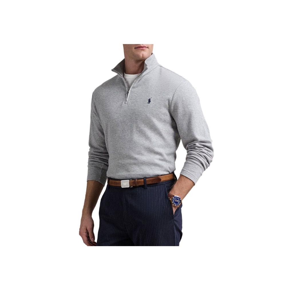 Polo Ralph Lauren Embroidered Pony Jacquard Quarter-Zip Pullover Polo Shirt Men tops 710964531-002