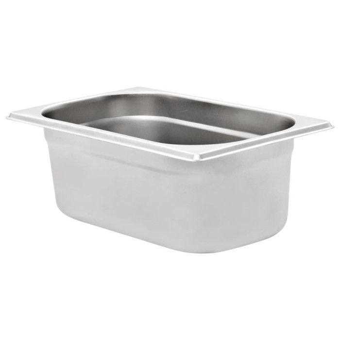 Récipients Gastronorm 8 pcs GN 1 4 100 mm Acier inoxydable