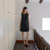 Elssibeui Crease Sleeveless Mini Dress_Black