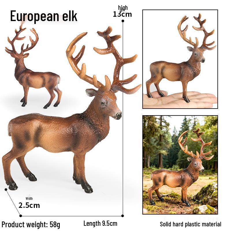 Cross-Border Christmas Wildlife Toy Set: White-tailed & Sika Deer Static Model