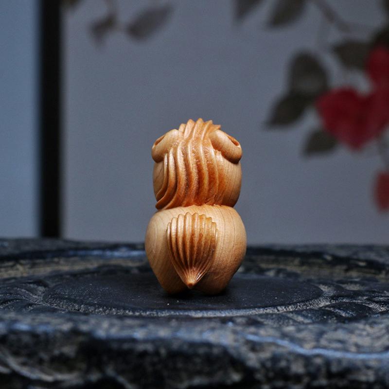 Handcrafted Wooden Carved Horse Figurine 2026 New Year Zodiac Horse Statue Fat Horse Brings Fortune Home & Office & Office Decor