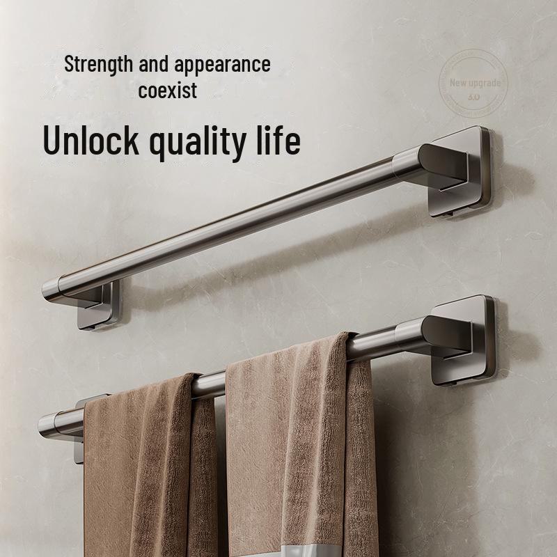 Pistolengrau Raumaluminium Stanzfreier Einzelstangen-Handtuchhalter mit Doppelgeländer für Badezimmer