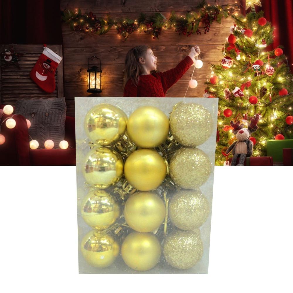 

72pcs 3 cm Christmas Balls 1.2 In Christmas Hanging Ball Christmas Tree Balls Wedding Decor золотий