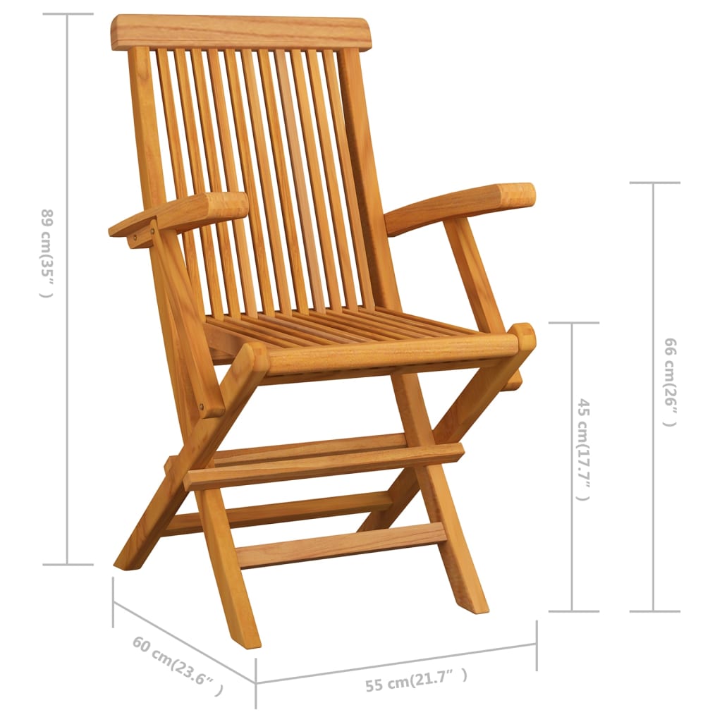 Garden Chairs with Green Cushions 2 Pcs Solid Teak Wood