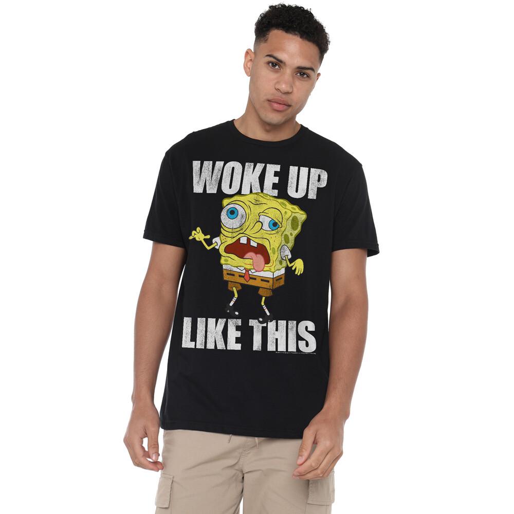 Spongebob Woke Up Like This Meme T-Shirt S-2XL Black M
