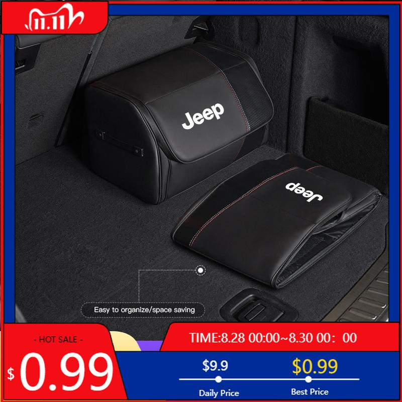 Cup Holders Car Trunk Organizer Box Large Capacity Tool Storage Bag For Jeep Renegade Wagoneer Avenger Recon Wrangler JK Gladiat