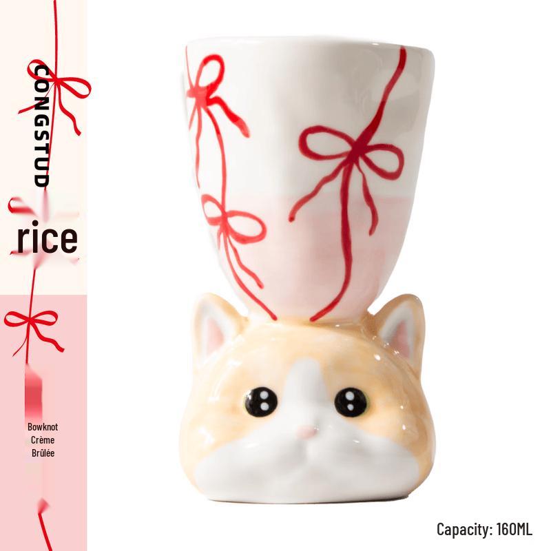 CONGSTUDIO Cute Cat Handmade Ceramic Mug