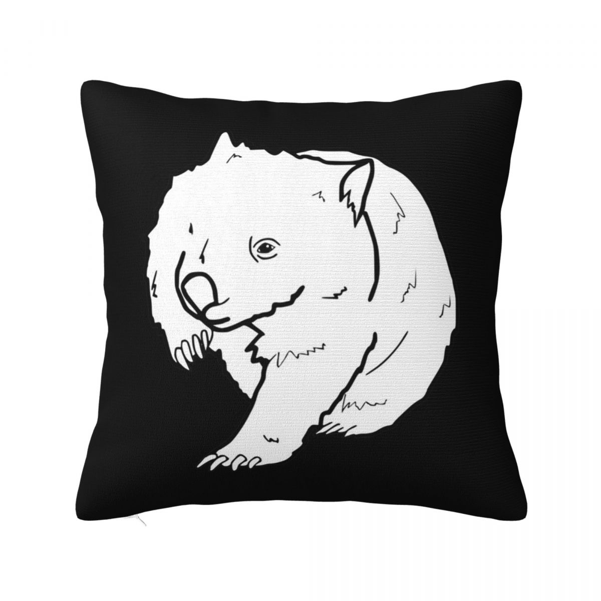Australian Wombat Doodle Square Pillowcase Pillow Cover Polyester Cushion Decor Comfort Throw Pillow for Home Living Room 30x30 cm 12x12 in