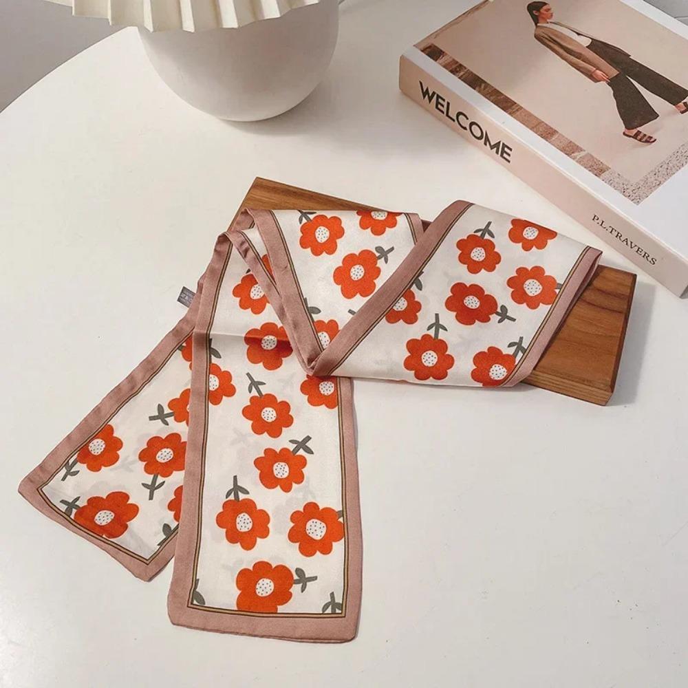 Fashion Printing Letter Hair Ribbons French Elegant Long Headband Bag Strap Accessories Girls Bow Knot Long Hair Scarf HairBand