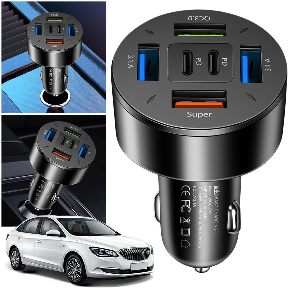 

66W 6-Port USB Car Charger USB A+USB C QC3.0 PD Type C for iPhone Huawei Samsung