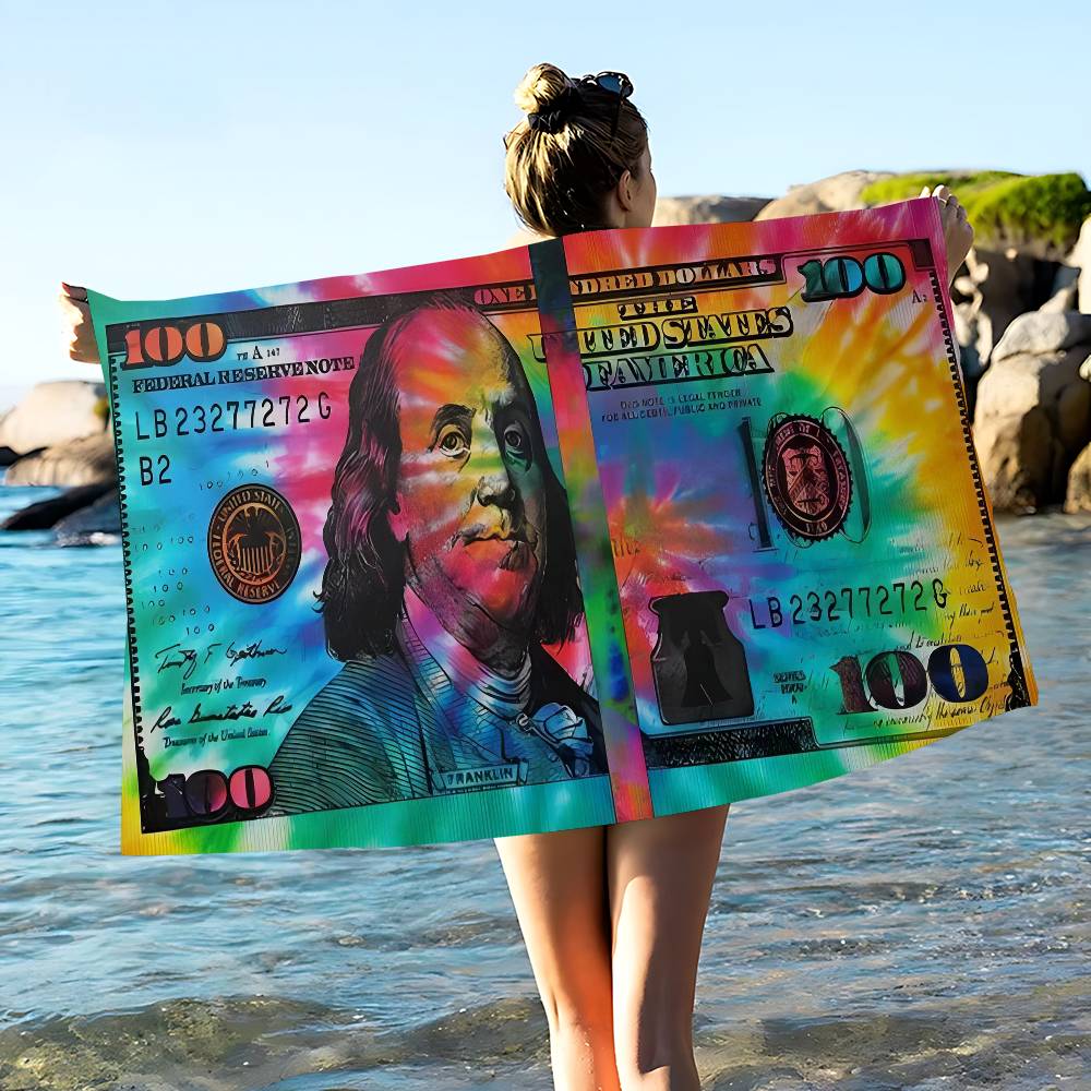 US Dollar Microfiber Beach Towel Absorbent Quick Dry Soft Yoga Swimming Resort Mountain Climbing Towel