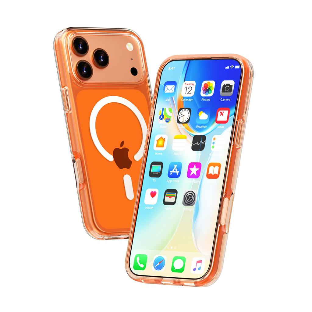 For iPhone 17 Pro Magnetic Case Compatible with MagSafe PC + TPU Clear Phone Cover