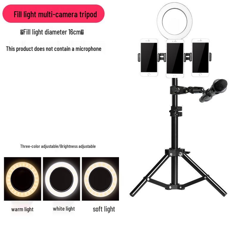 Outdoor Mobile Phone Streaming Tripod with Fill Light & Selfie Function
