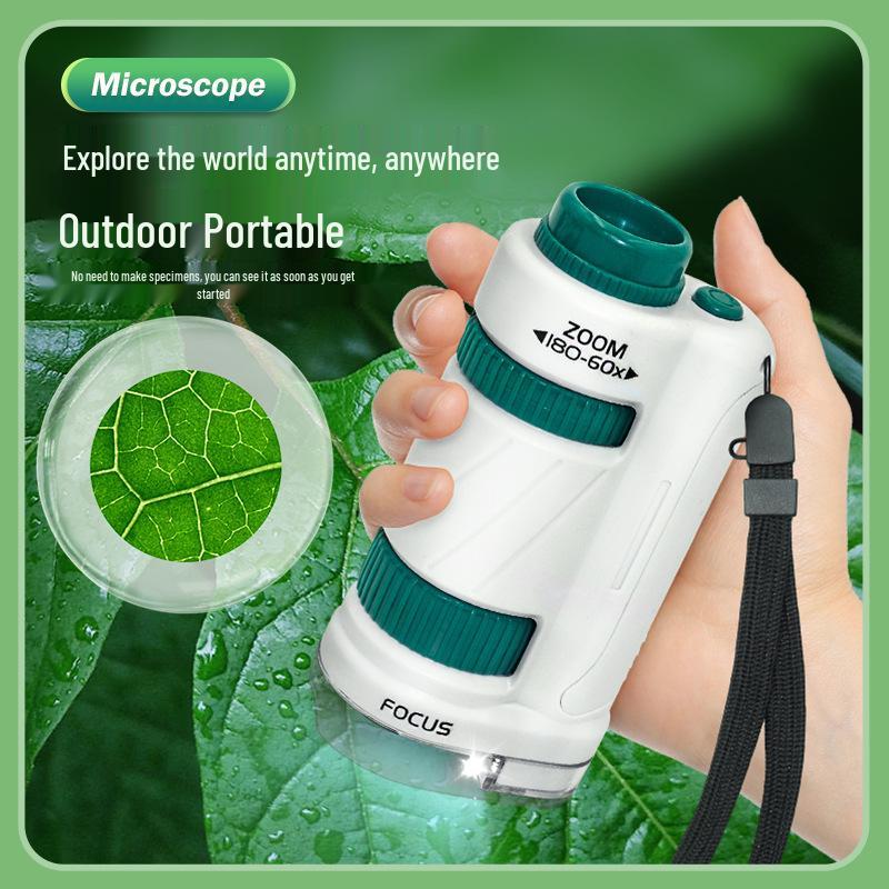 Portable Children's Microscope for Outdoor Discovery - Perfect for Seeing Bacteria & Ideal Gift for Students