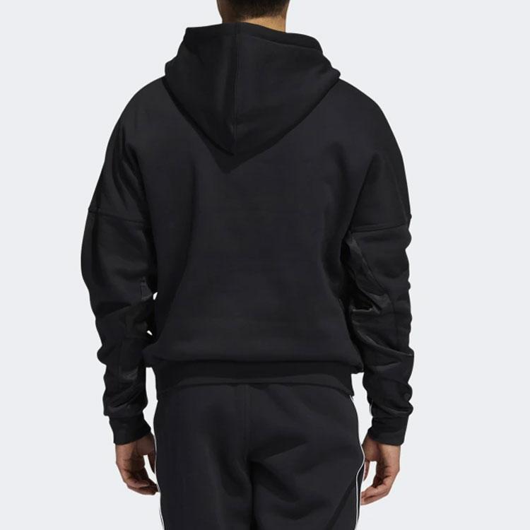 adidas Originals Trefoil Stripe Pullover Hoodie Casual Daily Sweatshirt Men Black H31284