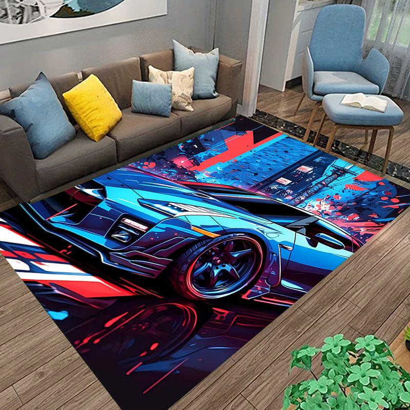 car Pattern Printed Rug suitable for living room game room computer room bedroom carpet home Halloween gift birthday gift
