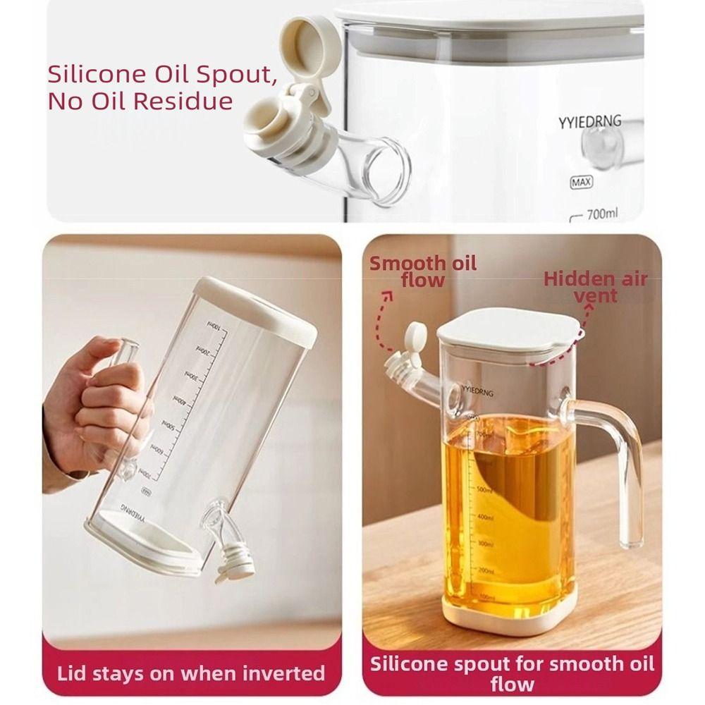 Heat-resistant Glass Oil Bottle Large-capacity Spice Container Cooking Oil Pot Condiment Storage