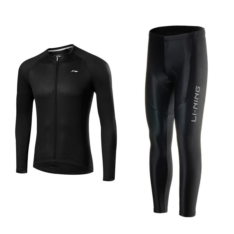 Li Ning Cycling Suits Men s Black Crew Neck Thin 205+047 XL