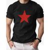 Herren Navyblaues T-Shirt - Kräftiges Rotes Stern Grafik-T-Shirt - Leichtes Atmungsaktives Alltagshemd für Partys, Ausflüge, Freizeit & Wochenend-Wear - Klassische Passform