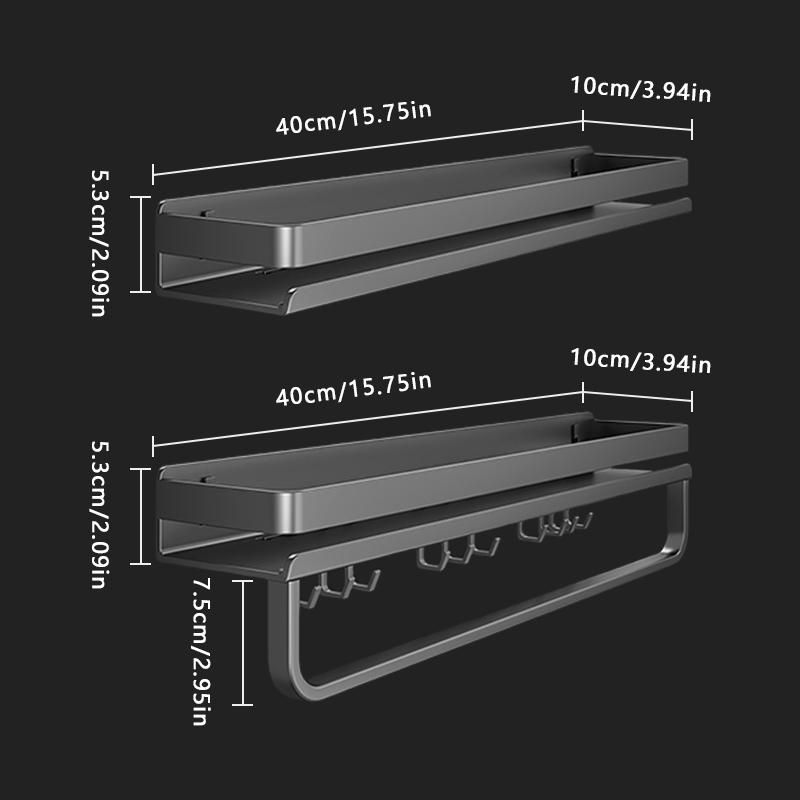 Heavy Duty Carbon Steel No Drill Wall Mount Kitchen Rack Adjustable Spice Organizer Shelf for Bottle Tool Storage Household