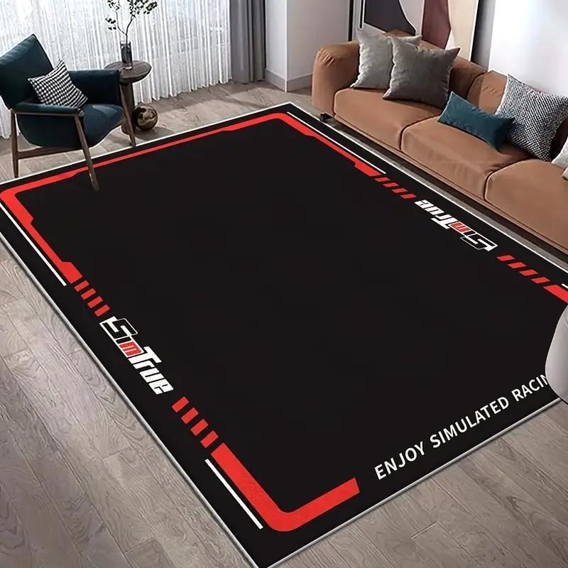 Luxury Black Gold Chessboard Area Rug High Quality Checkered Carpet with Classic Chess Pieces Pattern Unique Game Room Gift