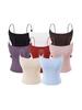 Women's Elastic Band Camisole: Sleeveless, Slim-Fit Vest with Built-In Padding for Summer