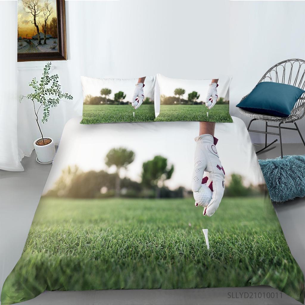 Golf Series Digital Printing Bedding Two Or Three-Piece Set Polyester Cocoa