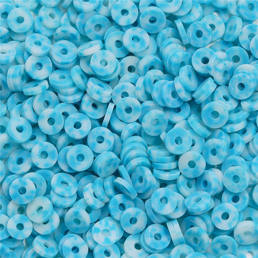 350pcs 6mm Flat Round Polymer Clay Beads Loose Spacer Beads for Jewelry Making DIY Needlework Bracelet Necklace Accessories