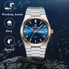 Men's Analog Watch with Stainless Steel Case, 3ATM Water Resistance, Calendar, Quartz Movement, and GoldSilver Colors - Perfect for Birthdays,