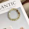 Handmade Natural Hetian Jade Lemon Yellow Crystal Bracelet Women Agarwood Wood Beads New Chinese Style Jewelry