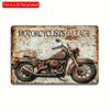 2d Flat 30*20cm, Motorcyclist's Garage Vintage Wooden Sign, Multipurpose Wall Hanging Decor for Home, Cafe, Man Cave, Kitchen, Garden, Bedroom, Bar.