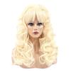 Dolly Parton Cosplay Wig Golden Long Curly Hair Full Cap Synthetic Women Performance Costume