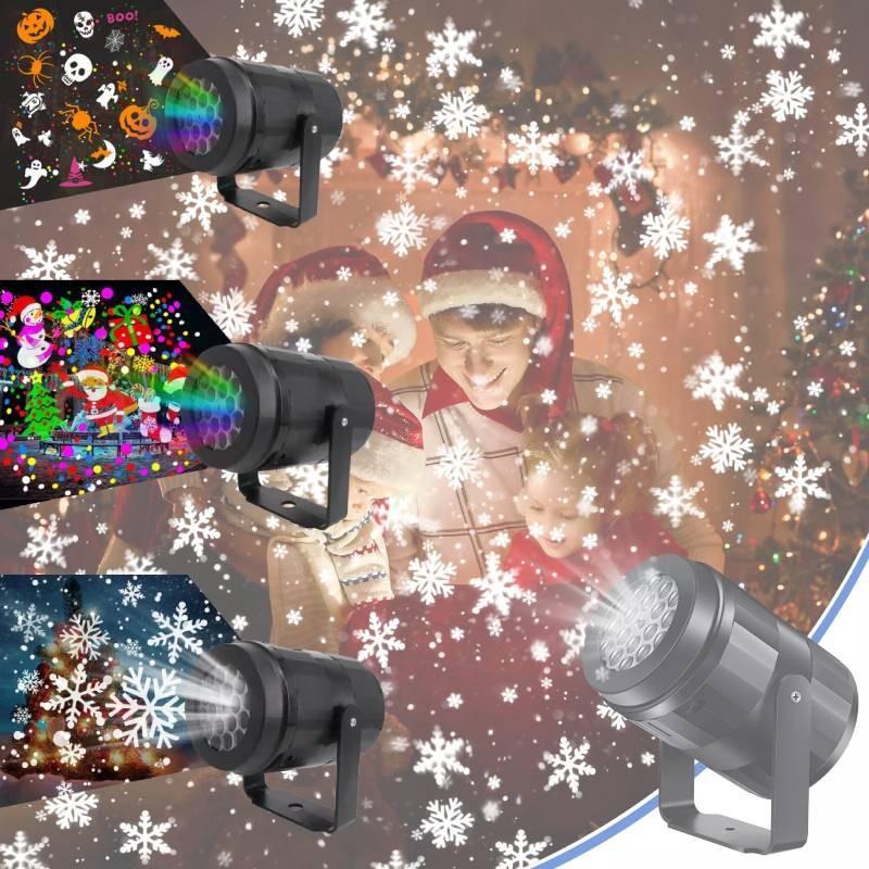 Christmas Lights Projector Xmas Party In Outdoor Snowflake Led Laser Lamp Usb