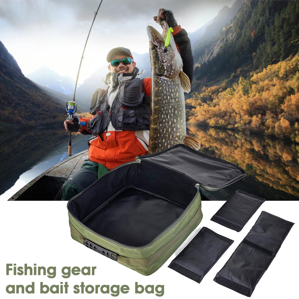 Portable Fishing Tackle Bag Waterproof Fishing Bag with 3 Adjustable Dividers for Spinning Baitcasting Fly Reels