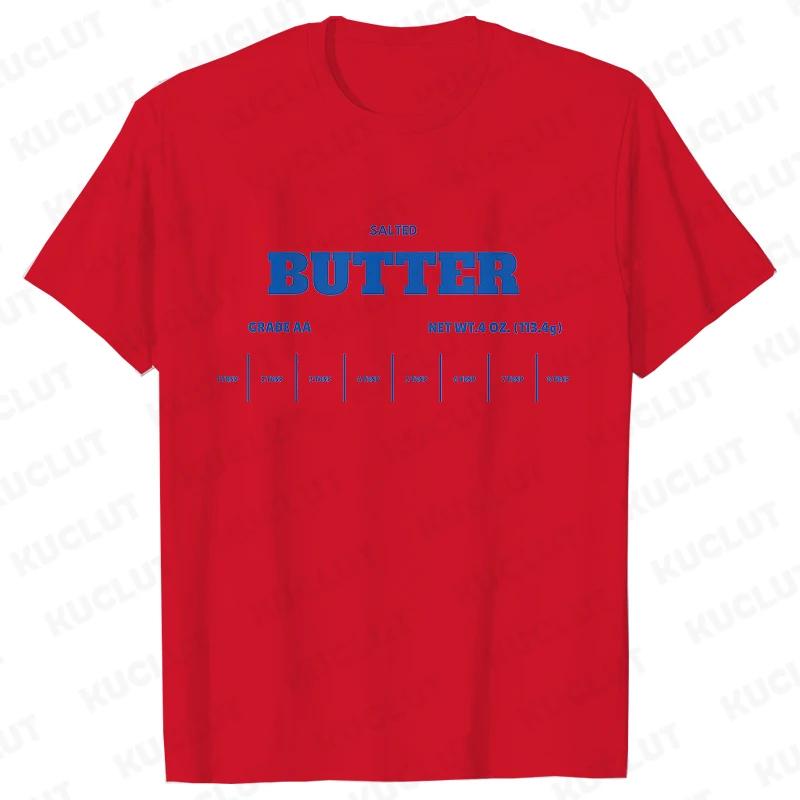 Cotton Tee Salted Butter Print Women Tshirt Short Sleeve O Neck Women Tshirt Butter Lover Ladies Tee Shirt Tops Clothes Camisetas Mujer
