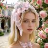 Elegant Anime Butterfly Bows Hair Accessory Costume Headpiece Hair Decoration With Lace For Cosplay And Daily Wear