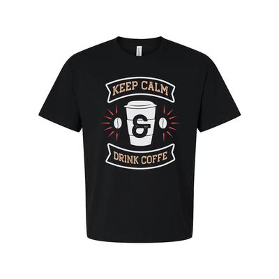 Bleib ruhig trink Kaffee Grafik T-Shirt Unisex Kurzarmshirt Für Kaffeeliebhaber E
