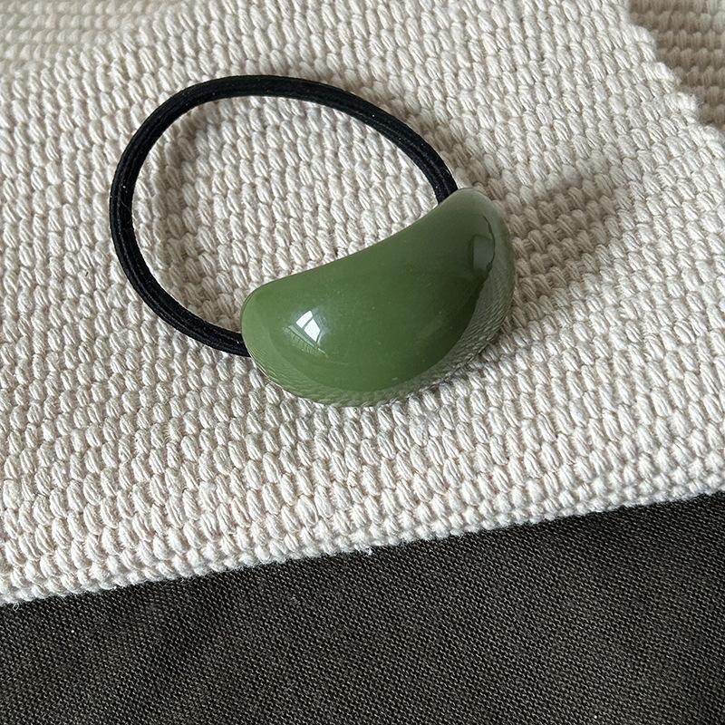 

Женские простые овальные резинки для волос для женщин и девочек, винтажная эластичная резинка для хвоста с геометрическим рисунком, веревка для волос зелёный