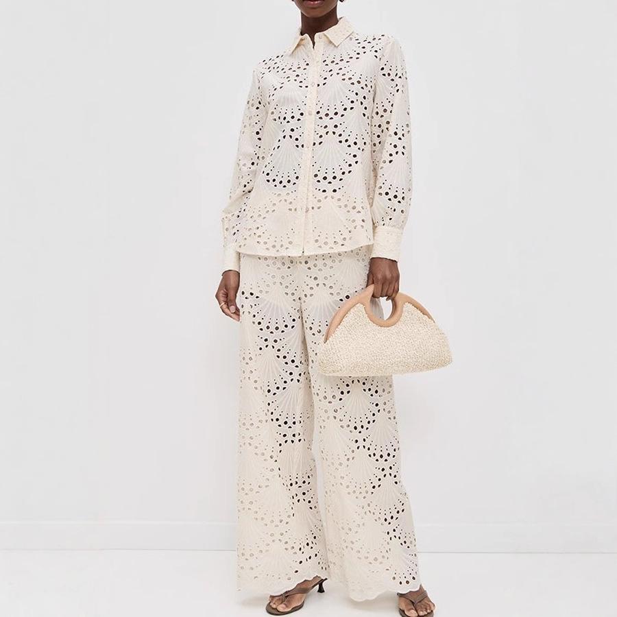 2025 Autumn/Winter European Long-Sleeve Shirt Suit with Loose Holiday Pants