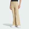 Adidas Womens Fustl Pants Solid Color Split Hem Flared Knit Sports Pants Women Pants Light-Khaki IZ0599
