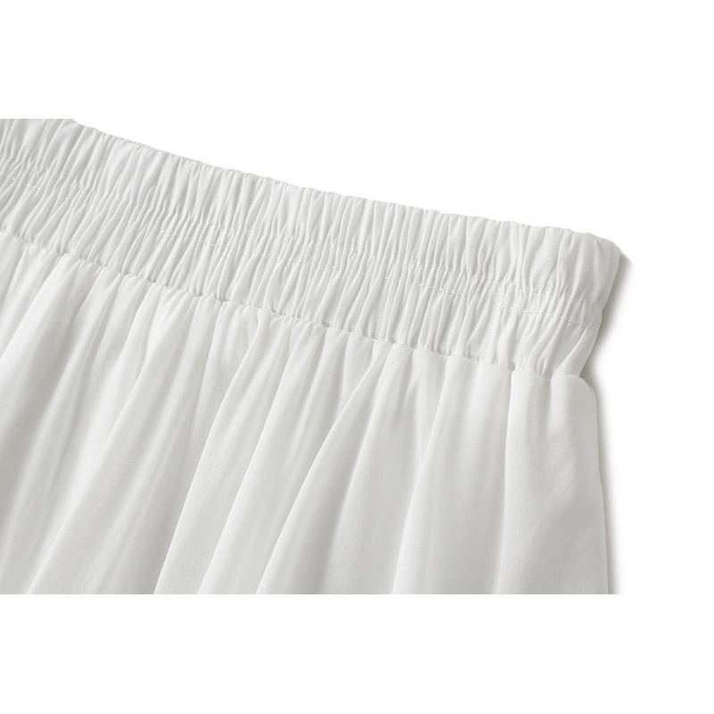 Módní a všestranná bílá volánová sukně pro ženy Léto 2024 Nová trendy nepravidelná vílí sukně Plisovaná sukně Y2k