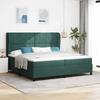 Boxspring Bed with Headboard Dark Green 200 x 200 cm Velvet