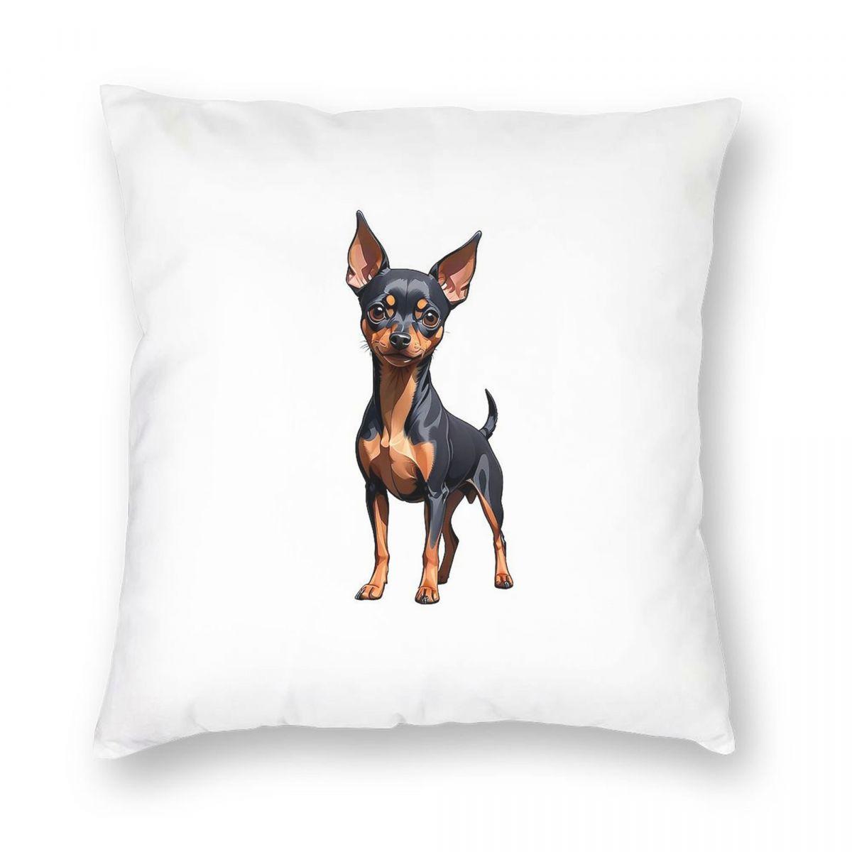 

Miniature Pinscher Dog Pillowcase Polyester Linen Velvet Printed Zip Decor Pillow Case Home Cushion Case 12x12Inch